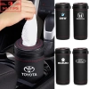 Hộp Đựng Khăn Giấy Hình Trụ Da Đen Cho Xe Hơi - Giá Đỡ 187.572 VND Giảm Giá