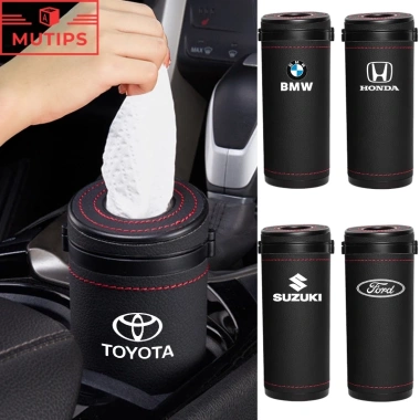 Hộp Đựng Khăn Giấy Hình Trụ Da Đen Cho Xe Hơi - Giá Đỡ 187.572 VND Giảm Giá