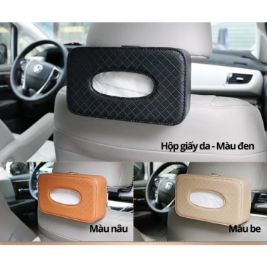 Hộp Đựng Khăn Giấy Ô Tô Bọc Da Cao Cấp - Tiện Lợi, Dễ Lắp Đặt Trên Xe Hơi BoGi 99k 10