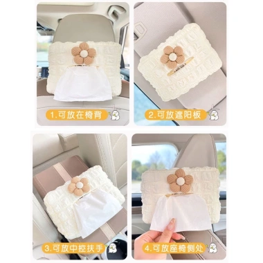 Hộp đựng khăn giấy ô tô cao cấp, tấm che nắng, ghế treo - Giá 38.999 VND