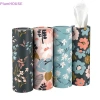 Hộp đựng khăn giấy ô tô PlumHOUSE họa tiết hoa - Hình trụ du lịch, giá đỡ cốc, phù hợp bàn nhà VN, giá 47.410₫ 4