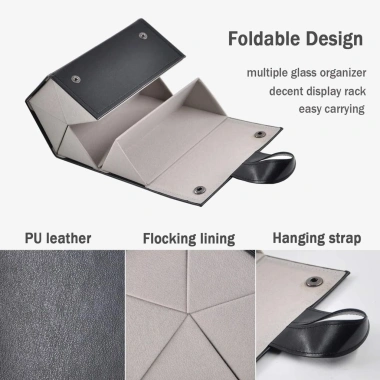 Hộp đựng kính râm du lịch gập 5 ngăn khe cắm - Bảo vệ kính tiện lợi 4