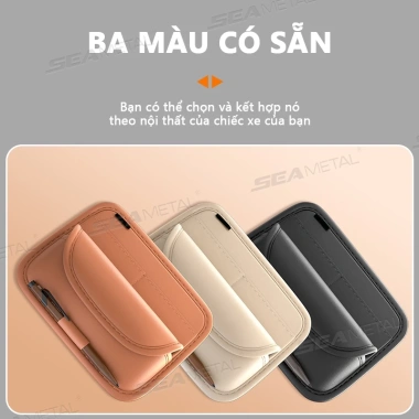 Hộp Đựng Mắt Kính 2 Ngăn SEAMETAL Bằng Da Đa Năng - Gắn Tấm Che Nắng Xe Hơi