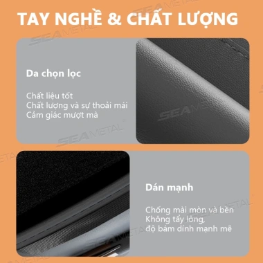 Hộp Đựng Mắt Kính 2 Ngăn SEAMETAL Bằng Da Đa Năng - Gắn Tấm Che Nắng Xe Hơi