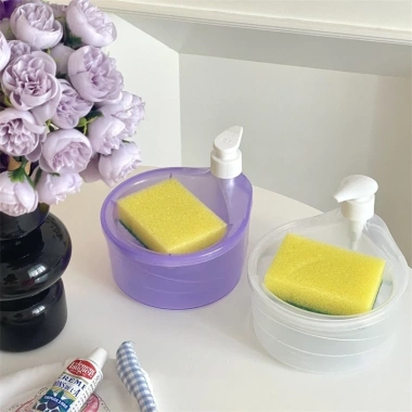 Hộp Đựng Nước Rửa Chén 2 trong 1 kèm Miếng Rửa Bát – Tiết kiệm không gian, Giá chỉ 24.401 VND