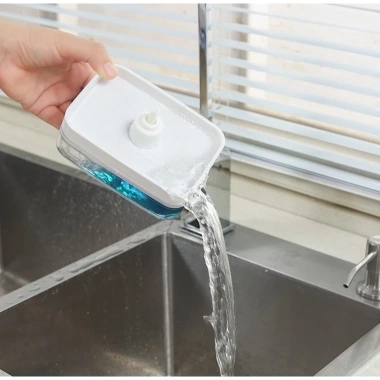 Hộp Đựng Nước Rửa Chén + Miếng Mút Bọt Biển - Giá 60.000 Tiết Kiệm & Tiện Lợi