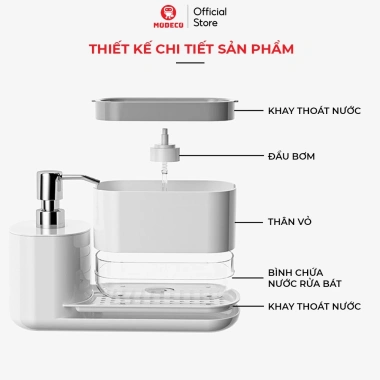Hộp Đựng Nước Rửa Chén Modeco 2.024 Tự Động Nhả Nước Rửa Bát, Nhựa ABS Cao Cấp, Giá Ưu Đãi 181.300 VND 3
