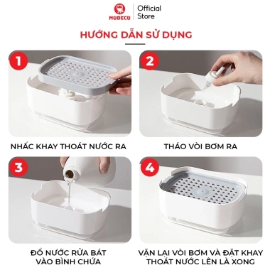 Hộp Đựng Nước Rửa Chén Modeco 2.024 Tự Động Nhả Nước Rửa Bát, Nhựa ABS Cao Cấp, Giá Ưu Đãi 181.300 VND 8