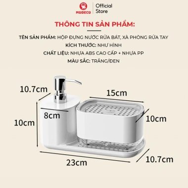 Hộp Đựng Nước Rửa Chén Modeco 2.024 Tự Động Nhả Nước Rửa Bát, Nhựa ABS Cao Cấp, Giá Ưu Đãi 181.300 VND 9