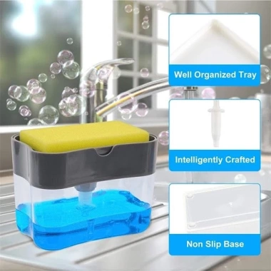 Hộp đựng nước rửa chén thông minh trong suốt tạo bọt tiện lợi, giá chỉ 29.000₫