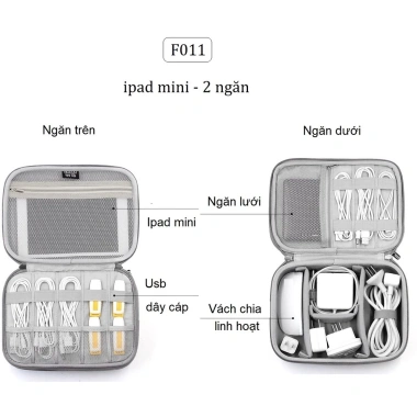 Hộp Đựng Phụ Kiện Công Nghệ Chống Sốc, Túi Cáp Sạc Laptop, Pin Dụ, Mỹ Phẩm Boona - 209.000đ