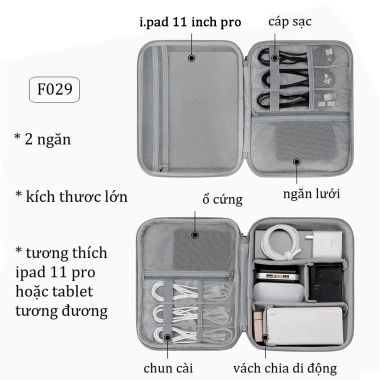 Hộp Đựng Phụ Kiện Công Nghệ Chống Sốc, Túi Cáp Sạc Laptop, Pin Dụ, Mỹ Phẩm Boona - 209.000đ