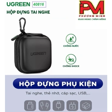 Hộp đựng phụ kiện Ugreen 40.816 chống sốc chống nước - Đựng tai nghe, cáp sạc, USB, giá chỉ 65.000 VNĐ