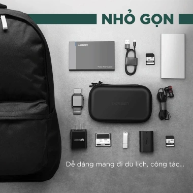 Hộp đựng phụ kiện UGREEN LP128 Chống sốc chống nước bảo quản tai nghe thẻ nhớ cáp USB 50.274 70.576 70.577