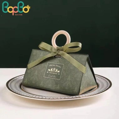 Hộp Đựng Quà Phối Nơ Ruy Băng, Tay Cầm Gỗ - Đựng Kẹo, Trang Sức, Mỹ Phẩm 2