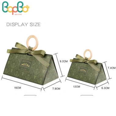 Hộp Đựng Quà Phối Nơ Ruy Băng, Tay Cầm Gỗ - Đựng Kẹo, Trang Sức, Mỹ Phẩm 5