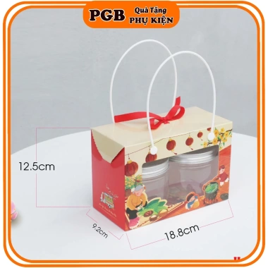 Hộp Đựng Quà Tết 2.025 Mika Trong Suốt - Hộp Giấy Ô Cửa Đựng Hũ Hạt, Hũ Nhựa Nắp Nhôm Giá 18.000 (Giá Gốc 23.400)