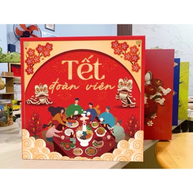 Hộp đựng quà tết Cát Tường Như Ý – kèm túi sang, in Song Phước, chỉ 99.900₫