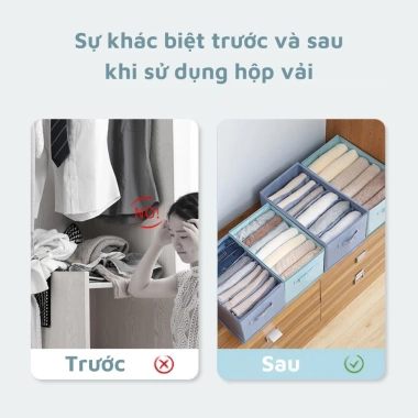 Hộp đựng quần áo 11‑12 ngăn có nắp, túi vải gấp gọn tiện lợi cho đồ lót, tất vớ – KOMOKI 17.000đ 3