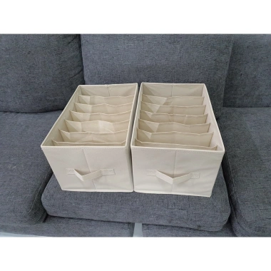 Hộp đựng quần áo 11‑12 ngăn có nắp, túi vải gấp gọn tiện lợi cho đồ lót, tất vớ – KOMOKI 17.000đ 10