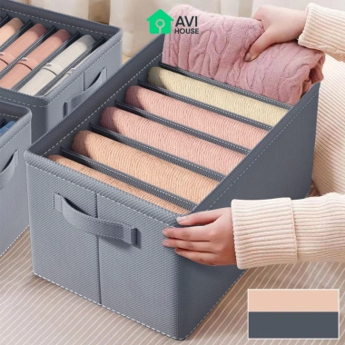 Hộp Đựng Quần Áo Chia Ngăn AVI HA9N Vải 3 Lớp, Lõi Cứng PP, Tay Xách, Gấp Gọn Tiện Lợi, Giá 41.778 VND