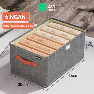 Hộp Đựng Quần Áo Chia Ngăn AVI HA9N Vải 3 Lớp, Lõi Cứng PP, Tay Xách, Gấp Gọn Tiện Lợi, Giá 41.778 VND