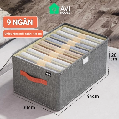Hộp Đựng Quần Áo Chia Ngăn AVI HA9N Vải 3 Lớp, Lõi Cứng PP, Tay Xách, Gấp Gọn Tiện Lợi, Giá 41.778 VND