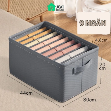 Hộp Đựng Quần Áo Chia Ngăn AVI HA9N Vải 3 Lớp, Lõi Cứng PP, Tay Xách, Gấp Gọn Tiện Lợi, Giá 41.778 VND