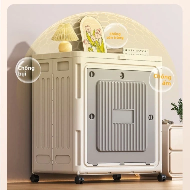 Hộp Đựng Quần Áo Gấp Gọn Cỡ Lớn Có Bánh Xe - Thùng Gia Đình Kín Đáo, Chống Bụi 489k 6