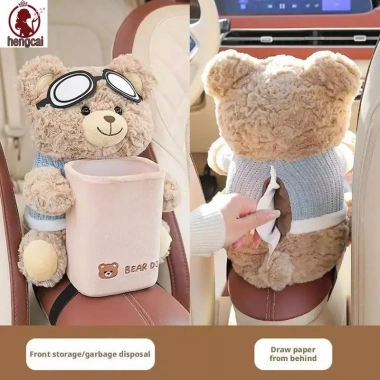 Hộp đựng rác ô tô vải thiết kế gấu dễ thương - Trang trí nội thất, giá 168.080₫