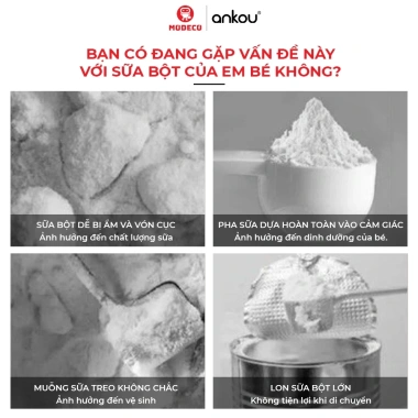 Hộp Đựng Sữa Bột ANKOU Chính Hãng - Hút Chân Không, Chống ẩm, Không BPA - Giá 200k (Giảm từ 240k) 2