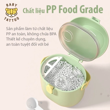 Hộp Đựng Sữa Bột Cao Cấp Baby Tattoo - Chống ẩm mốc, không mùi, an toàn cho bé, chỉ 160k 2