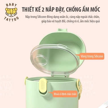Hộp Đựng Sữa Bột Cao Cấp Baby Tattoo - Chống ẩm mốc, không mùi, an toàn cho bé, chỉ 160k 5