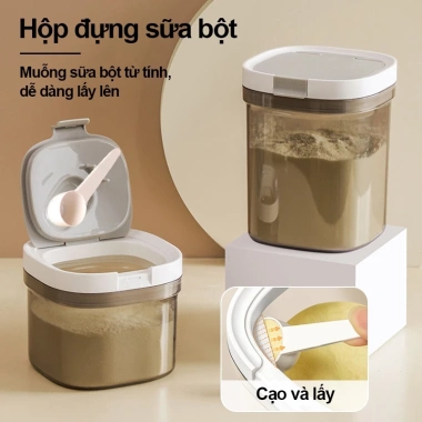 Hộp đựng sữa bột Chống ẩm, Hút chân không Từ tính cho Bé - Ưu đãi 64.900₫