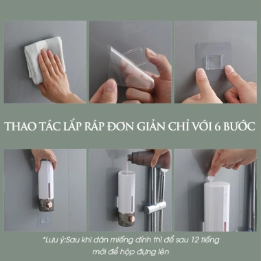 Hộp Đựng Sữa Tắm Dầu Gội Gắn Tường Modeco Cao Cấp 450ml Nhựa ABS Bền Không Khoan Đục