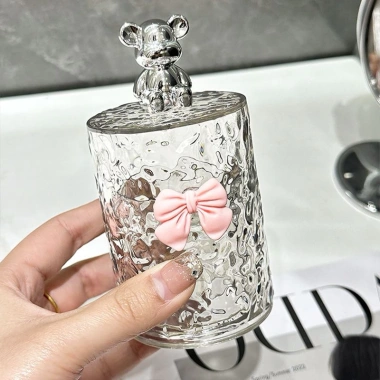 Hộp Đựng Tăm Bông Cao Cấp Hoạ Tiết Gấu Thỏ Pha Lê Sang Trọng - Giá 48.010đ