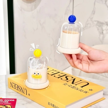 Hộp Đựng Tăm Bông Trong Suốt Nắp Đậy – Hũ Mặt Cười, Trang Trí Bàn Ăn 24.9k