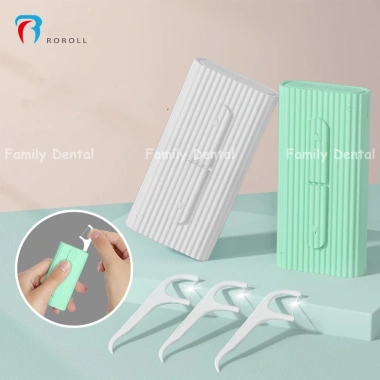 Hộp đựng tăm chỉ nha khoa - Tặng 10 chiếc, nút gạt 2 chiều, bỏ túi tiện lợi, 26.000đ 8