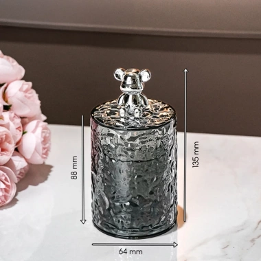 Hộp đựng tăm chì & tăm bông trong suốt vân pha lê, nắp đậy chống bụi, 58.000₫ 6