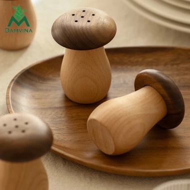 Hộp Đựng Tăm Gỗ Sồi BAMVINA Đầu Nấm Đáng Yêu Bền Bỉ Tiện Dụng Giá 55.000