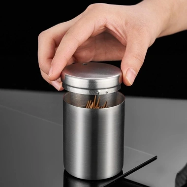 Hộp Đựng Tăm Inox Bền Tròn Dung Tích Lớn - Dụng Cụ Đánh Răng, Giá 65.890₫