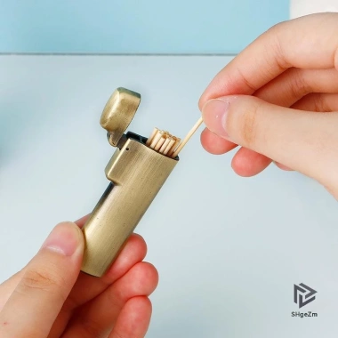 Hộp đựng tăm kim loại di động hợp kim kẽm, 20 tăm - tiện du lịch, đi bộ đường dài 2
