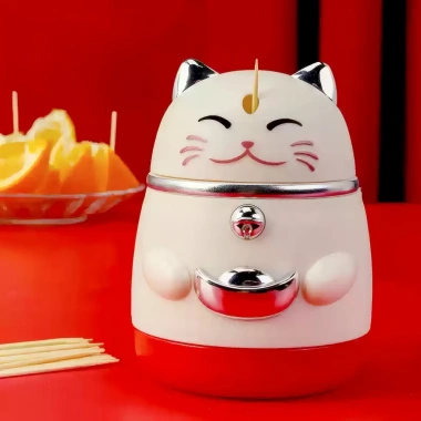 Hộp Đựng Tăm Tự Động Mèo Thần Tài May Mắn Cả Năm - Tiện Lợi, Giá Ưu Đãi 43.243₫