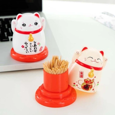 Hộp đựng tăm xỉa răng Wangcai hình mèo thần tài Nhật Bản - Nhiều màu, chất lượng cao, giá ưu đãi 60.830 VND