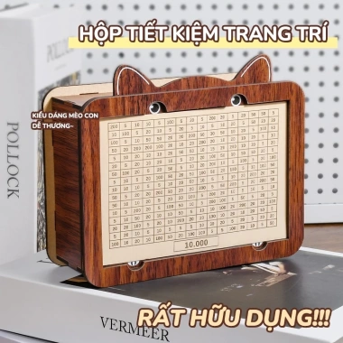 Hộp đựng tiền gỗ 100 ngày Thiết kế đẹp, chi tiêu dễ dàng 47.500₫ 7
