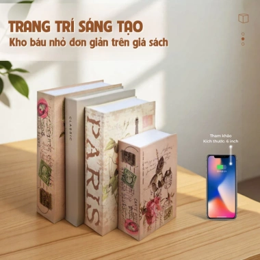 Hộp Đựng Tiền Tiết Kiệm Hình Sách - Két Sắt Ngụy Trang Khóa Số, Kín Đáo Bảo Vệ 5