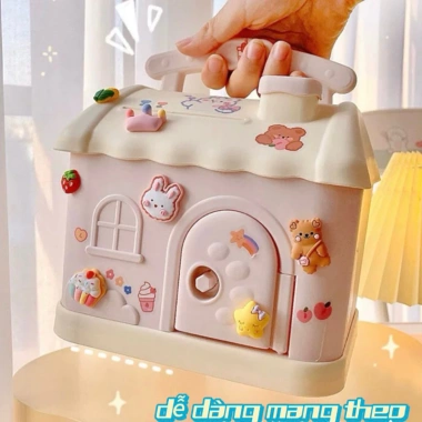 Hộp Đựng Tiền Tiết Kiệm Két Mini Khóa Tay Cầm Nhỏ Gọn, Tiện Dụng Cho Trẻ Em - Giá Ưu Đãi 69.000₫ 3