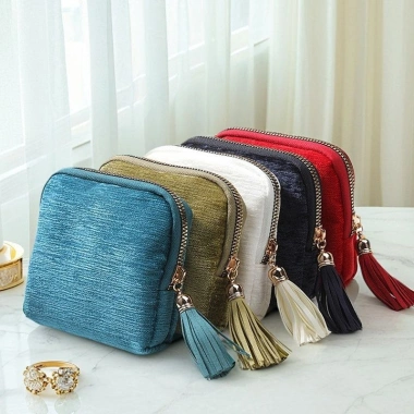 Hộp đựng trang sức di động đa chức năng, chống dính, túi lưu trữ vòng cổ, bông tai – Quà cao cấp