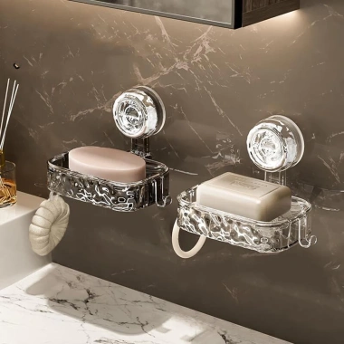 Hộp đựng xà phòng cốc hút treo tường - Không đục lỗ, thoát nước nhanh, giao hàng tại địa phương, giảm giá 20% chỉ 53.600₫ 4
