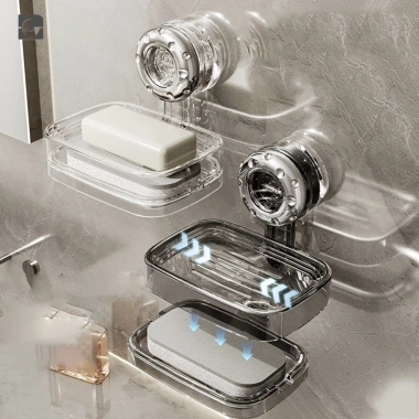 Hộp đựng xà phòng cốc hút treo tường - Không đục lỗ, thoát nước nhanh, giao hàng tại địa phương, giảm giá 20% chỉ 53.600₫ 5